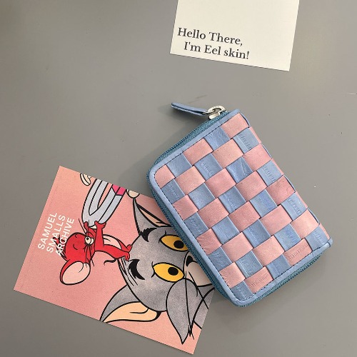 Checker board card wallet (체커보드 카드지갑) Cotton Candy
