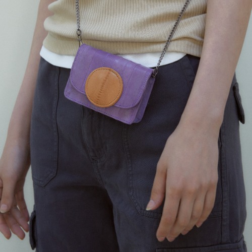 Macaron wallet mini bag 마카롱 월렛 미니 백 (퍼플/베이지)